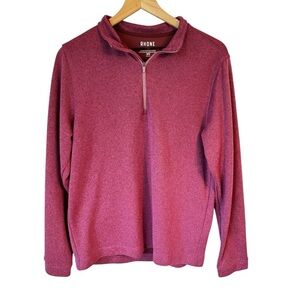 Rhône Commuter Quarter-Zip Mens Stretch Knit Pullover Burgundy Size Medium